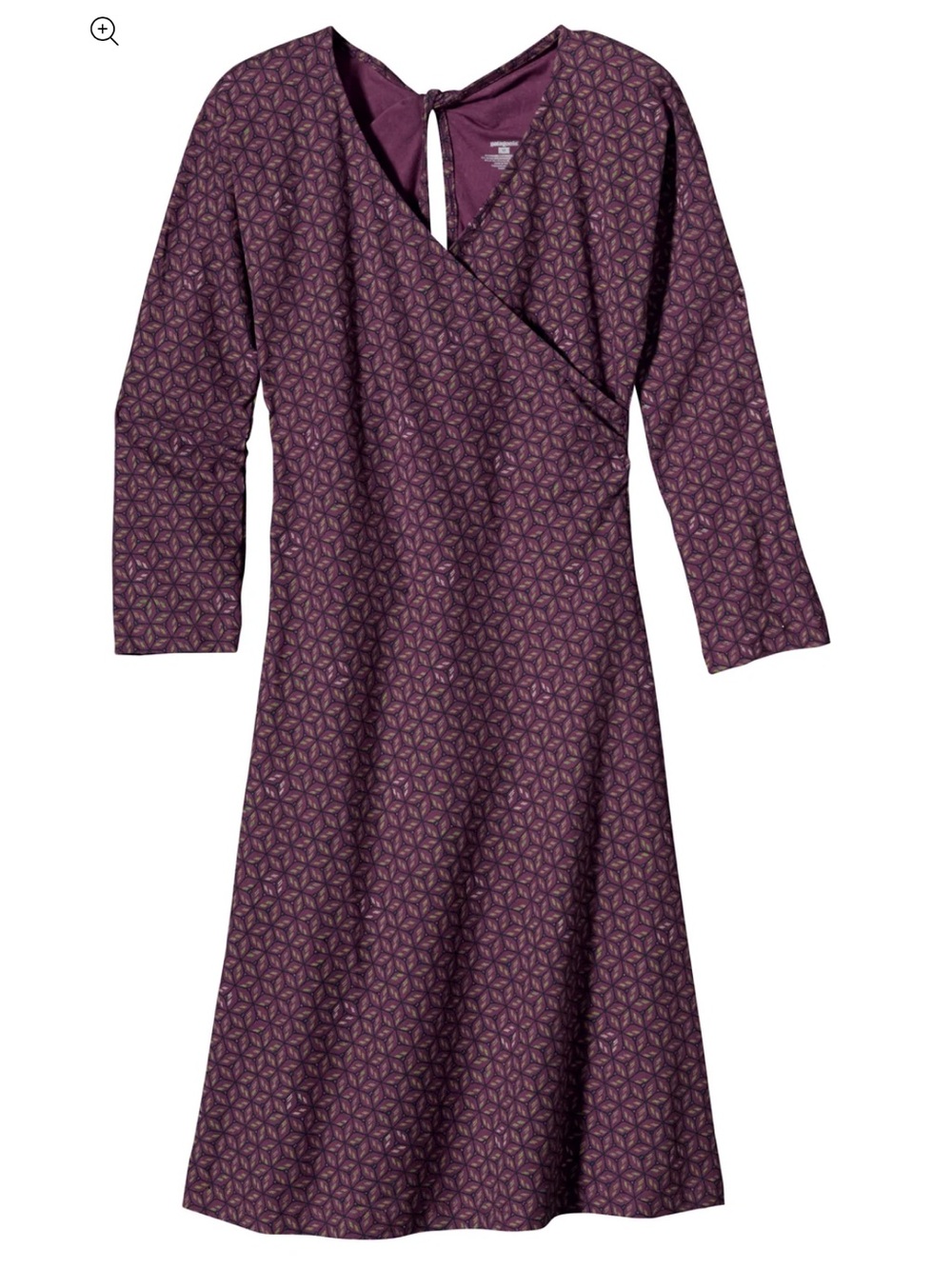 Patagonia W's Bay Laurel Wrap Dress Purple Gorpcore Organic Cotton XS